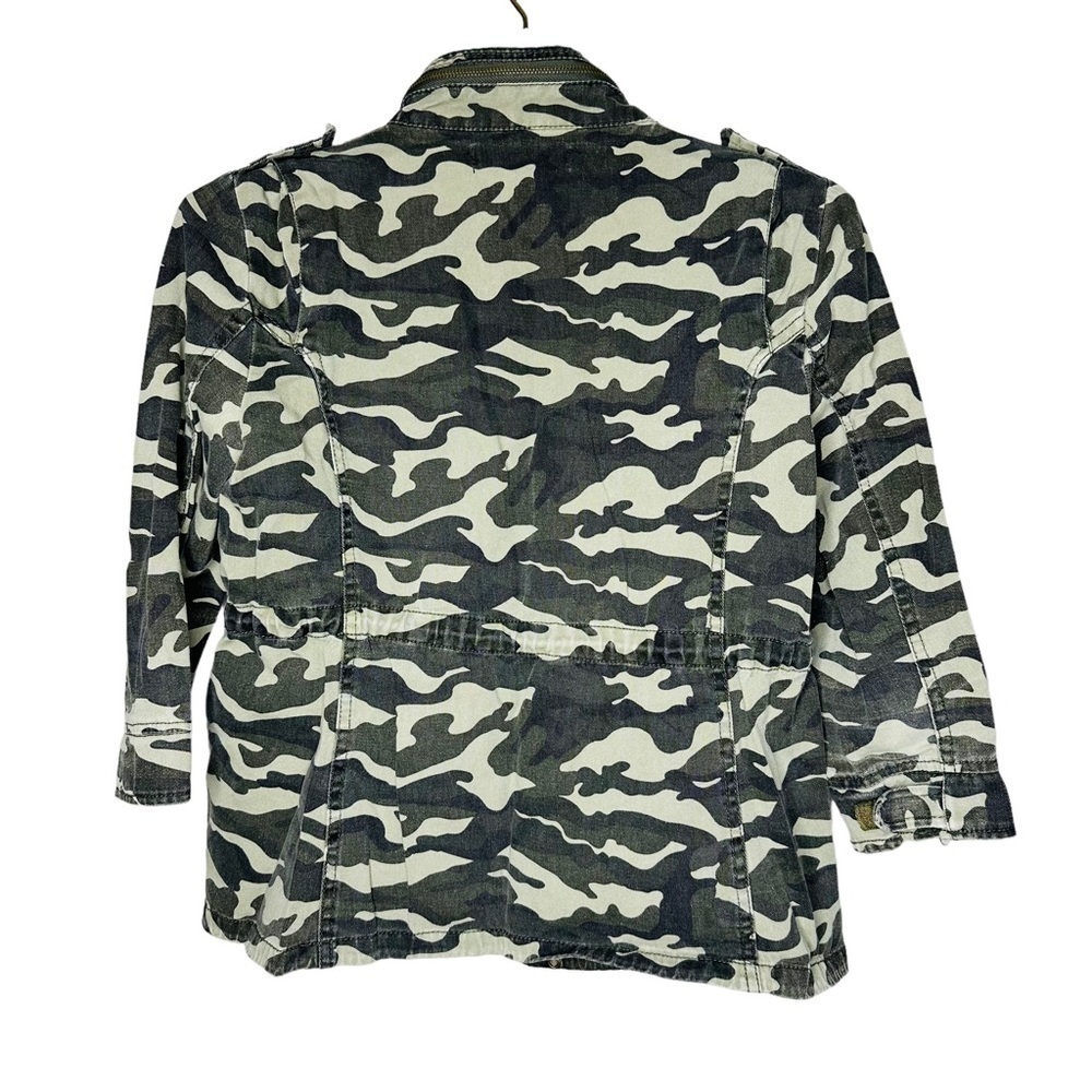 Forever 21 Green Army Camouflage Jacket Long Sleeve Full Zip‎ Size M - Picture 4 of 11